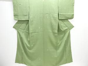 草花模様刺繍一ツ紋色無地着物